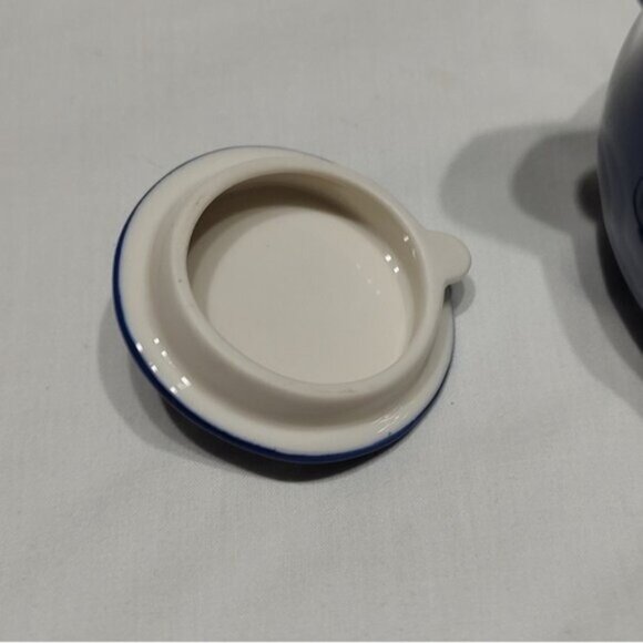 Sorelle Fine Porcelain Cobalt Blue Yellow Jasmine Flower Mini Teapot - Picture 6 of 10